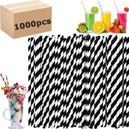 Disposable Cups Straws 1000pcs 197mm Drink Sanitary Degradable Paper Wedding Party Birthday Kitchen Supplies Wholesale