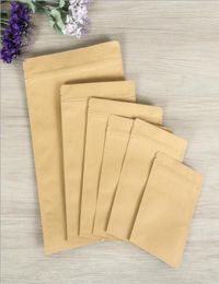 20pcs Small Kraft Paper Bag Inner Aluminum Foil Pouch Reusable Flat Packaging Zipper Bag9988514