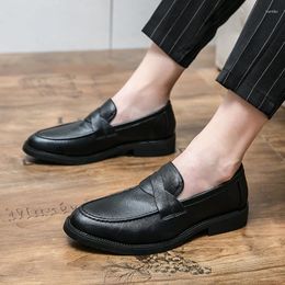 Casual Shoes Fashion Men Leather Slip On Mens Buckle Party Wedding Loafers Moccasins Light Comfortable Driving Flats