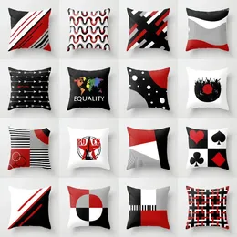 Pillow Nordic Instagram Red Black And White Three Colour Super Soft Short Velvet