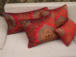 s Red elegant European velvet Engraved fabric Cushion Cover Pillowcase Sofa Car Cushion Pillow Home Textiles supplies263s6806045