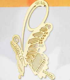 20pcs 18K Gold Plated Butterfly Bookmark Book card For Wedding Baby Shower Party Birthday Favour Gift Souvenirs Souvenir2720034