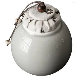 Storage Bottles Tea Ceramic Airtight Jar Travel Mini Containers Pottery Canister Ceramics