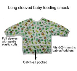 NaughtyBaby Bibs Waterproof Kid Eating Clothing Childrens Long Sleeves Feeding Smock Bib Baby Apron cowboy baby 20pcs/lot 240429