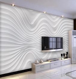 Wallpapers Custom 3D Line Embossed Curve Stripe Mural For Living Room TV Background Wall CoveringPapel De Parede6909461