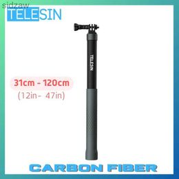 Monopodi selfie Telesin da 1,2 m 120 cm Stick Stick Firbon Fibra a gambe a gambe a gambe Utilizzato per Insta360 Accessori per fotocamere di azione mobile WX