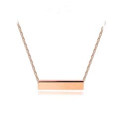 Top Quality Never Fade Blank Plain Necklace High Polished Simple Bar Pendant Necklace For Women Gift1222409