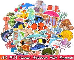 50 PCS Waterproof Ocean Life Stickers for Kids Teens to DIY Water Bottle Cooler Laptop Tablet Luggage Journal Party Favors Room De7481615