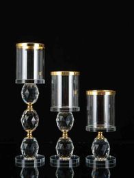 set Crystal Candle Stick Holders Stand Coffee Table Living and Dinning Room Candlestick Table Centerpieces for Candles 2202088565545