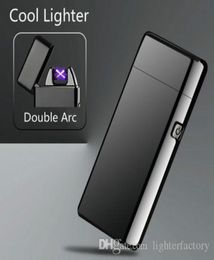 New Double ARC Electric USB Lighter Rechargeable Plasma Windproof Pulse Flameless Cigarette lighter Colourful charge usb lighters7353377