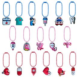 Cartoon Keychain Bead Keychains Blue Charm Key Ring Hanging Chain Jewellery Accessories For Bags Girls Bracelet Shoes