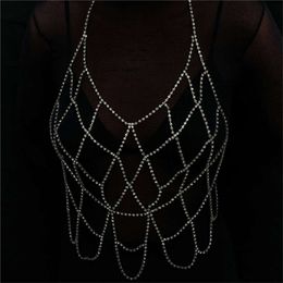 Costume Accessories Exquisite Shiny Tassel Rhinestone Fashion Nightclub Party Crystal Bra Chain Wear Jewelry Accessories