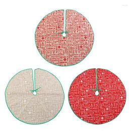 Carpets 90cm Round Christmas Tree Skirt Letters Star Snowflake Printed Bottom Circle Apron Xmas Holiday Party Decoration