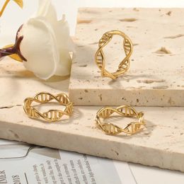 Mens Wedding Band Punk Style DNA Rotation Finger Rings For Women Wholesale 316l Stainless Steel Men Jewellery Valentine Gifts 240125
