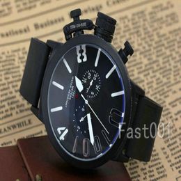 Black Case Mens watch Sports 50mm Big Boat Silver Rubber Classic Automatic movement Mechanical U Watches wristwatches290T