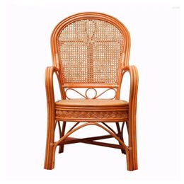 Camp Furniture Rattan Chair High Back Outdoor Leisure Balcony Office Mahjong Indonesian Natural Single Real