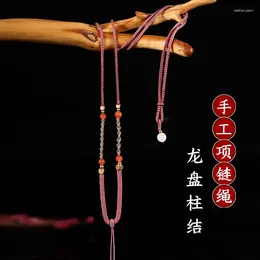 Charm Bracelets Necklace Pendant Rope Jade Stone Men's And Women's Hand Woven DIY Fashion Simplicity