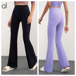 AL-0061 Yoga Pants Loose High Waist Hip Lift Slim Leggings Wear Dance Training Fitness Bell-Bottoms Y23E 0SWR