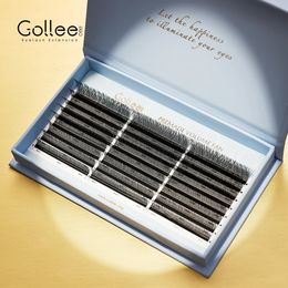 24Row Premade Fan Lashes YY Shaped C/D Curl Individual Eyelash Super Soft PBT Fiber YY Lash Extension 3D/4D/5D/6D W Shape lashes 240201