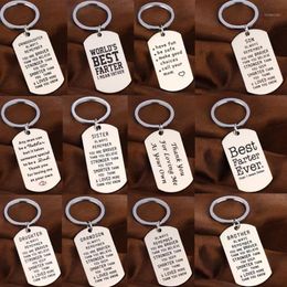 Keychains Family Love Keychain Son Daughter Sister Brother Mom Fathers Key Chain Gifts Stainless Steel Keyring Dad Mothers Friend 2567