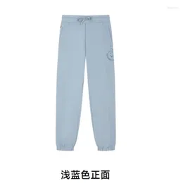 Women's Pants Spring Cotton Casual Panst Gymnastic High Waist Blue Colour Bear Print Trousers