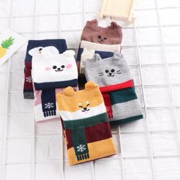 Women Socks Animal Patterned Short Shiba Inu Cartoon Female Cute KawaiiI Funny Sock Cotton Hosiery Christmas Gift For Girl