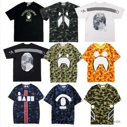 Bapesta Shirt Bape Shirt Shark Shirt Mens T Shirts Summer Camouflage T-Shirt Cotton Shirt Hip Hop Fashion Men Women Short Sleeve Te Asian