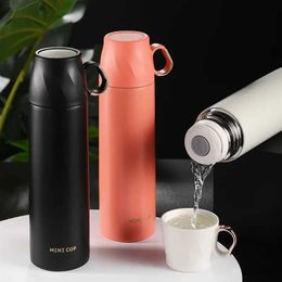 Thermoses 500mL Creative Business Portable Insulation Cup Outdoor Sports Cup Large Capacity Gift Warm Mugs Stainless Steel Water Bottle