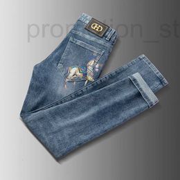 Men's Jeans designer Spring and Summer New Small Feet Slim Fit Cotton Fashion Brand Korean Youth 3D Printed Horse Pulled Wagon Pants 2VQR