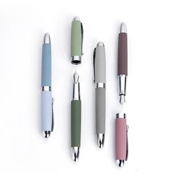 Hongdian Metal Fountain Pen Molandi Season Color Fine 04mm Nib Writing Pens Gift Office Business Set Stationery Supply 240124