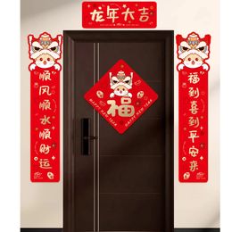 2024 Chinese Year Decoration Mini Couplet Set Door Window Ornament Of Dragon Spring Festival Banner 240119