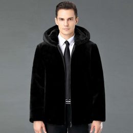 Designer Haining Trendy Winter Mink Coat for Mens Fashion Short Genuine Fur Casual Jacket 44J2