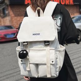 School Bags Fashion Women White Laptop Waterproof College Bag Student Lady Cute Book Backpack Trendy Female Travel Nylon Girl