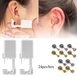 Stud Earrings 24pcs/Pack Disposable Easier Safe Sterile No Pin Ear Piercing Gun Units Cartilage Tragus Helix Piercer Tool Machine Kit