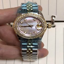 Woman Watch High Quality Date Wristwatch mechanical Automatic Movement Stainless Steel band Watches 36mm Hardlex Glass Diamonds Be293g