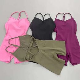 Outfit Yoga Set Pad Romper Shorts Sport Suit Tracksuit Ensemble Sportswear Jumpsuits Workout Gym Wear Running Clothes Fitness 230 21 swear