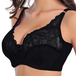 Bras C D Cup Big Size Women Bra Push Up Lace Hollow Out Soutien Gorge Underwear Sexy Ultra Thin Transparent 105D