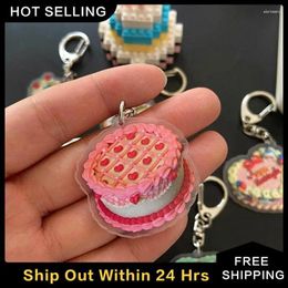 Keychains Charming Womens Bag Jewellery Double Sided Acrylic Cartoon Key Chain Character Play Pendant Accessories Keychain