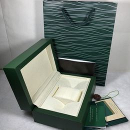 New Fashion Luxury Green Original Watch Box Designer Gift Box Card Tags And Papers In English Booklet Wood Watches Boxes 0 8kg262p