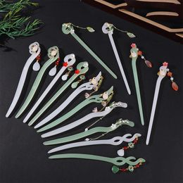 Hair Clips 2024 Hairpin Chinese Stick For Women Ancient Bun Jewellery Simple Girls Clasp Headdress Tassel Floral Tiaras