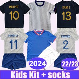 2024 MBAPPE GIROUD GRIEZMANN kids kit Soccer Jerseys National Team 22 23 KANTE BENZEMA DEMBELE Home Away Football Shirts