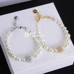 Pura pérola luxo frisado pulseiras charme pulseiras de cristal 18k banhado pulseira com caixa de presente para data casamento