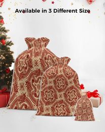 Christmas Decorations Chinese Year Dragon Red Bottom Gift Bag Drawstring Festival For Home Holders Candy Packs