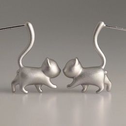 Designer's Original Lucky Design Meow Star Cat Cat 925 Pure Silver Earrings Female Ear Jewellery