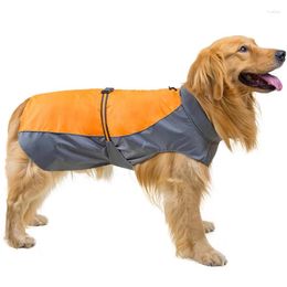 Dog Apparel Big Raincoat Breathable Mesh Poncho Clothes Waterproof Windproof Reflective Jacket Vest Coat Pet Outdoor Sports