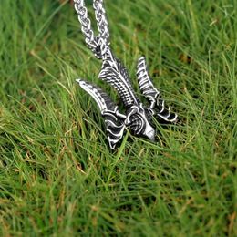 Pendant Necklaces Fashion Shaped Poseidon Trident Necklace Men's Stainless Steel Vintage Hip-hop Biker Punk Creative Jewellery Gift