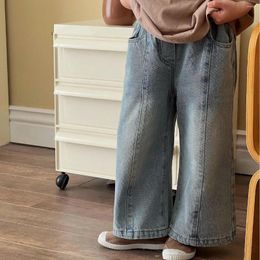 Trousers Kids Pants Korean Childrens Clothing Spring Boys Girls Jeans Straight Leg Neutral Causal 2024