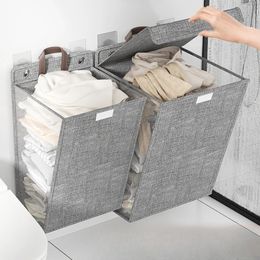 Laundry basket Foldable household dormitory multifunctional arrangement and storage wall hanging laundry 240125
