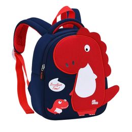 Cartoon Dinosaur Baby Backpacks Antilost Cute Mini Kawaii Double Shoulder Bags For Kindergarten School Bag Boys Kids Satchels 240118