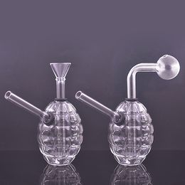 2 styles for option Glass Oil Burner Bong Hookah Water Pipes with Thick Pyrex Clear Heady Recycler Dab Rig Hand Bongs for Smoking Tool with Downstem Oil Pot